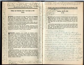 1933 Handwritten Trip Diary Land of the Midnight Sun Russia SS Reliance Icebergs 9