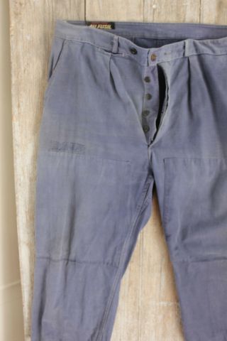 Vintage Pants French Work Chore wear denim blue large TIMEWORN 41 inch waist 4