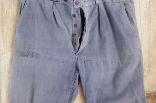 Vintage Pants French Work Chore wear denim blue large TIMEWORN 41 inch waist 5