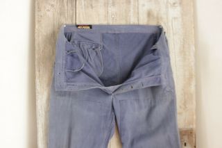 Vintage Pants French Work Chore wear denim blue large TIMEWORN 41 inch waist 6