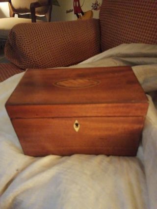Antique Wooden Tea Caddy Box