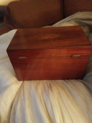 Antique Wooden Tea Caddy Box 3