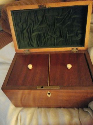 Antique Wooden Tea Caddy Box 5