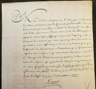 King Louis Xv Autograph – Letter To The President Of The Parlament D 