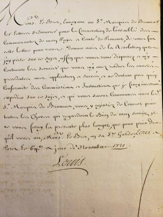 KING LOUIS XV AUTOGRAPH – Letter to the President of the Parlament d ' Aix 1721 6