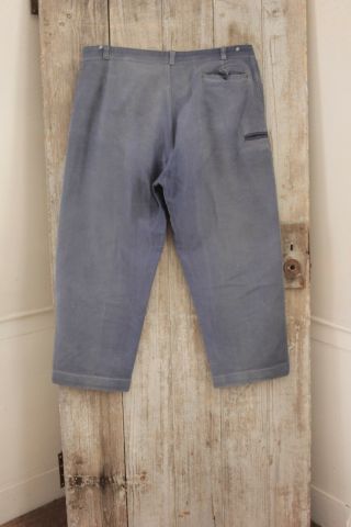 Vintage French chore work wear blue heavy trousers pants HEAVY 40 inch waist 7