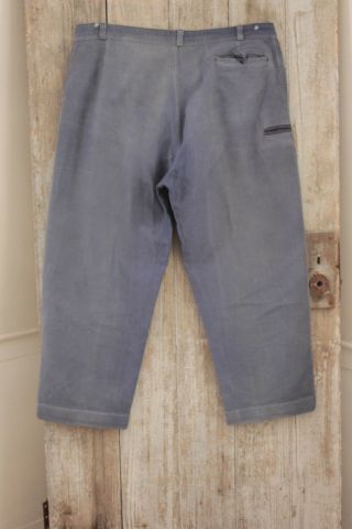 Vintage French chore work wear blue heavy trousers pants HEAVY 40 inch waist 8