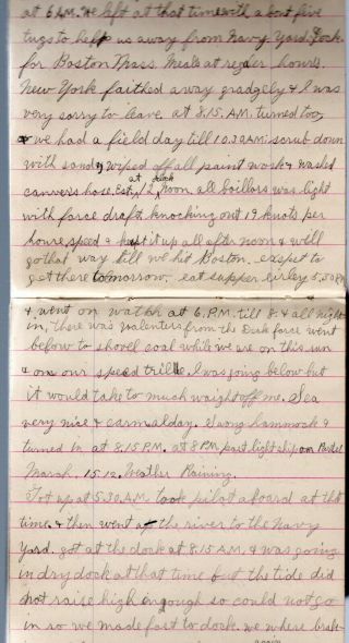 1912 Handwritten Diary Sailor on Board USS Florida Titanic USS Cyclops Pres Taft 10