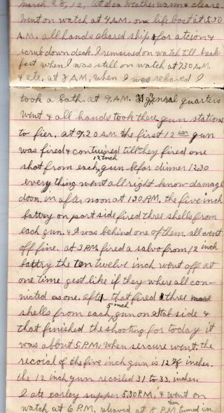1912 Handwritten Diary Sailor on Board USS Florida Titanic USS Cyclops Pres Taft 11