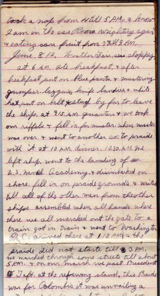 1912 Handwritten Diary Sailor on Board USS Florida Titanic USS Cyclops Pres Taft 12