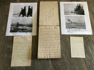 1912 Handwritten Diary Sailor On Board Uss Florida Titanic Uss Cyclops Pres Taft