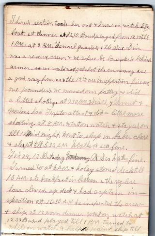 1912 Handwritten Diary Sailor on Board USS Florida Titanic USS Cyclops Pres Taft 9
