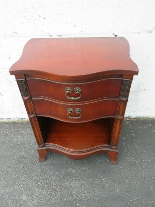 Mahogany Double Serpentine Front Nightstand Side End Table 9661 3