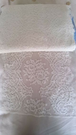20 Yards 10 " Wide White Vintage French Lace Trim For Wedding Dolls Decorating