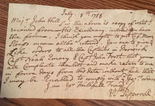 1758.  William Pepperrell Autograph.  Short Note Signed.