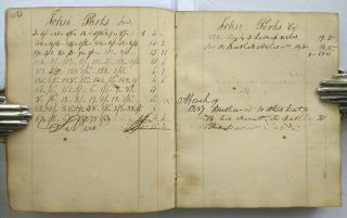 HANDWRITTEN LEDGER OF ASH MERCHANT Work Diary/Canandaigua/Ontario County NY 1825 11