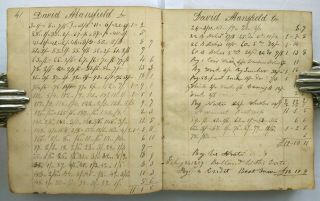 HANDWRITTEN LEDGER OF ASH MERCHANT Work Diary/Canandaigua/Ontario County NY 1825 12