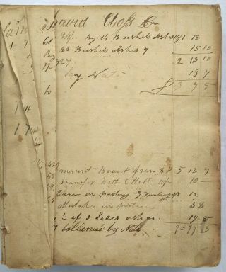 HANDWRITTEN LEDGER OF ASH MERCHANT Work Diary/Canandaigua/Ontario County NY 1825 5