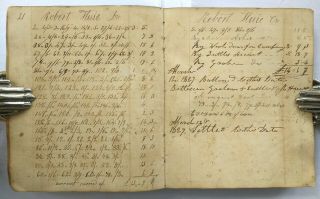 HANDWRITTEN LEDGER OF ASH MERCHANT Work Diary/Canandaigua/Ontario County NY 1825 9