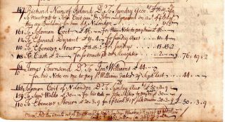 1726,  Cornelius Waldo,  Boston Grog House,  ledger sheet,  rum sales,  distillery 4