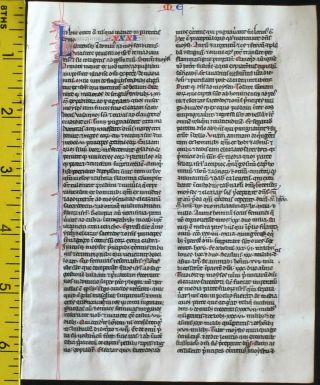 Early Ca.  1250 Bible Manuscript Leaf In Latin On Very Fine Vellum,  Numbers 30 - 32