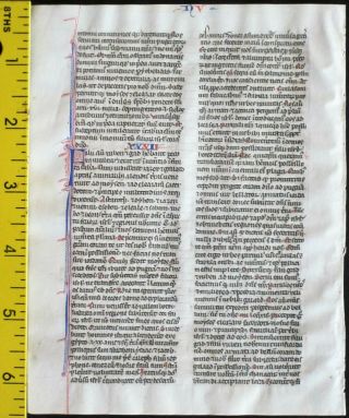 Early ca.  1250 Bible manuscript leaf in Latin on very fine vellum,  Numbers 30 - 32 2