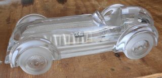 Big Vintage Daum France Art Glass Mercedes Benz ? Race Sports Auto Car Marked