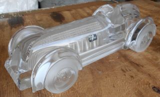 Big Vintage Daum France Art Glass Mercedes Benz ? Race Sports Auto Car Marked 9