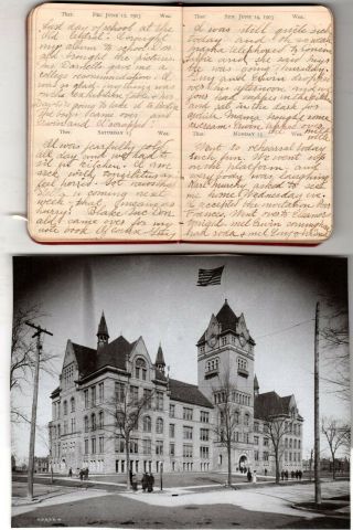 1903 Handwritten Diary Edna Kenyon Detroit Mi Summer Trip To Salem Ny 17yr Old