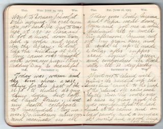 1903 Handwritten Diary Edna Kenyon Detroit MI Summer Trip to Salem NY 17yr Old 3