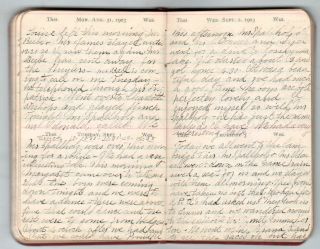 1903 Handwritten Diary Edna Kenyon Detroit MI Summer Trip to Salem NY 17yr Old 8