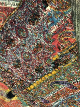 Antique Kashmir Paisley Shawl,  Kani Khatraz,  Kashmir Hand - Woven 19th C 5.  5X5.  5ft 12
