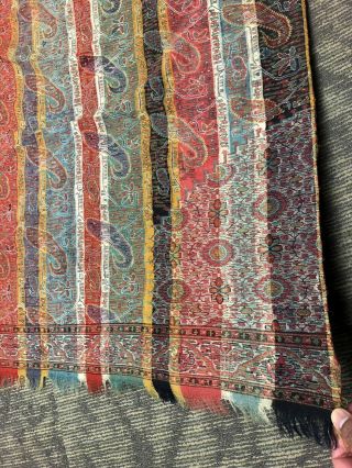 Antique Kashmir Paisley Shawl,  Kani Khatraz,  Kashmir Hand - Woven 19th C 5.  5X5.  5ft 4