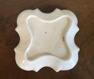 Antique 18th 19th century Creamware Pearlware Square Dessert Dish Plate Platter 10