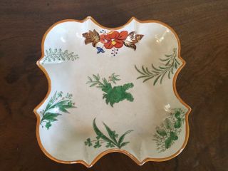 Antique 18th 19th century Creamware Pearlware Square Dessert Dish Plate Platter 2
