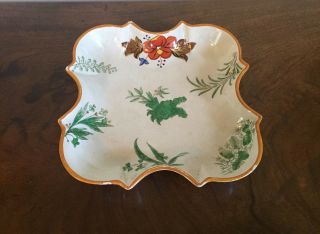 Antique 18th 19th century Creamware Pearlware Square Dessert Dish Plate Platter 5