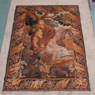French Aubusson Antique 19th.  C.  Handwoven Vertical Tapestry