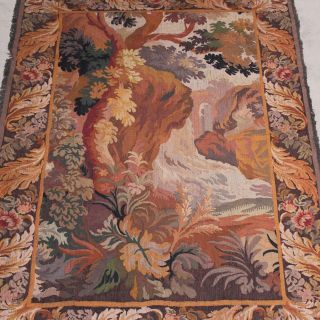 French AUBUSSON Antique 19th.  c.  Handwoven Vertical Tapestry 3