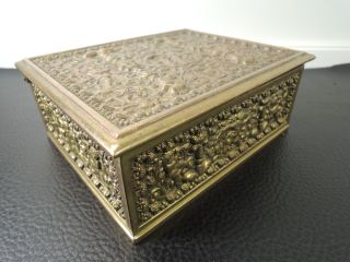 Erhard & Sohne Jugendstil Art Nouveau Bronze Jewelry Humidor Cigar Box Cherubs 10