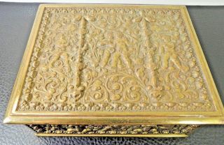 Erhard & Sohne Jugendstil Art Nouveau Bronze Jewelry Humidor Cigar Box Cherubs 2