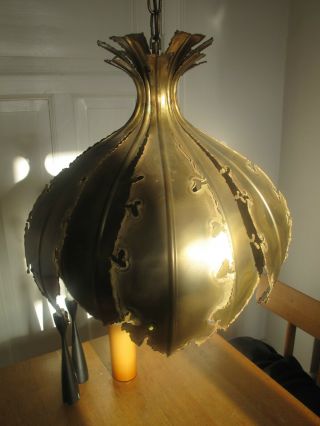 1960 ' s BRUTALIST lamp SVEND AAGE HOLM SORENSEN danish modern TORCH CUT palm leaf 2