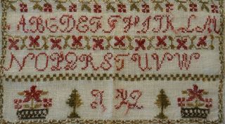 EARLY/MID 19TH CENTURY ALPHABET & MOTIF SAMPLER BY ELIZA WATKIN AGED 10 - 1838 10