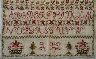 EARLY/MID 19TH CENTURY ALPHABET & MOTIF SAMPLER BY ELIZA WATKIN AGED 10 - 1838 3