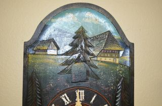 ANTIQUE GERMAN BLACK FOREST HAND PAINTED CUCKOO CLOCK 2