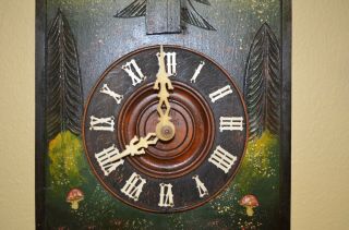 ANTIQUE GERMAN BLACK FOREST HAND PAINTED CUCKOO CLOCK 4