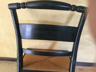 Hitchcock SIGNED PILLOW BACK STENCILLED BLACK - RUSH SEAT SIDE CHAIR - Exc.  Cond. 6