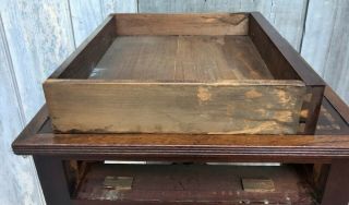 Antique Federal Inlaid Mahogany One - Drawer Stand w/ X Legs & Leather Top c.  1880 11