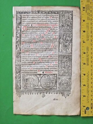 Rare paper BoH leaf,  Miniature,  Joachim and Anne&Angel ' s good News,  c.  1515 2