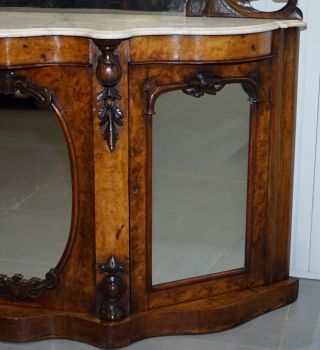 STUNNING VICTORIAN WALNUT & MARBLE SIDEBOARD CHIFFONIER CARVED EAGLE & FLOWERS 10