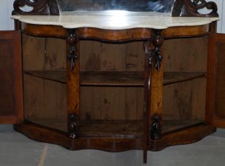 STUNNING VICTORIAN WALNUT & MARBLE SIDEBOARD CHIFFONIER CARVED EAGLE & FLOWERS 11